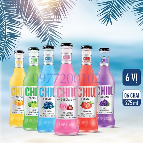Thùng 6 chai Chill Cocktail Original mix vị 275ml/chai