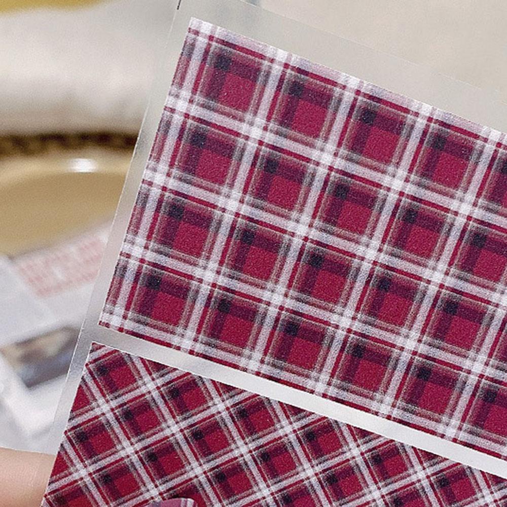 Miếng Dán Lá Nhôm Dập Nổi Họa Tiết Kẻ Sọc 3D Kiểu Nhật Bản Trang Trí Móng Tay Nghệ Thuật DIY