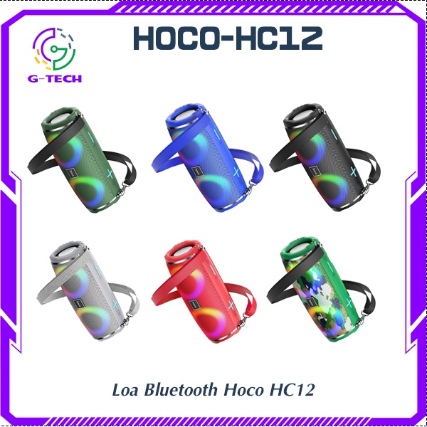 Loa Bluetooth Hoco HC12 hàng chính hãng âm thanh trung thực có đèn led đổi màu tích hợp thẻ nhớ bảo hành 12 tháng