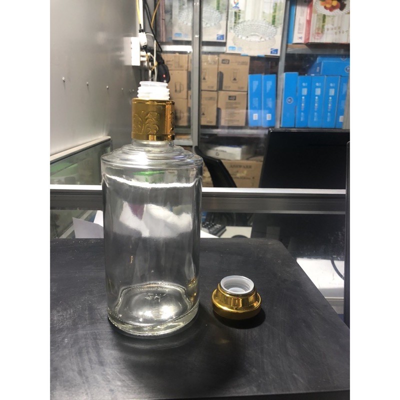 BÌNH ĐỰNG RƯỢU THUỶ TINH -500ml NẮP GÀI CAO CẤP