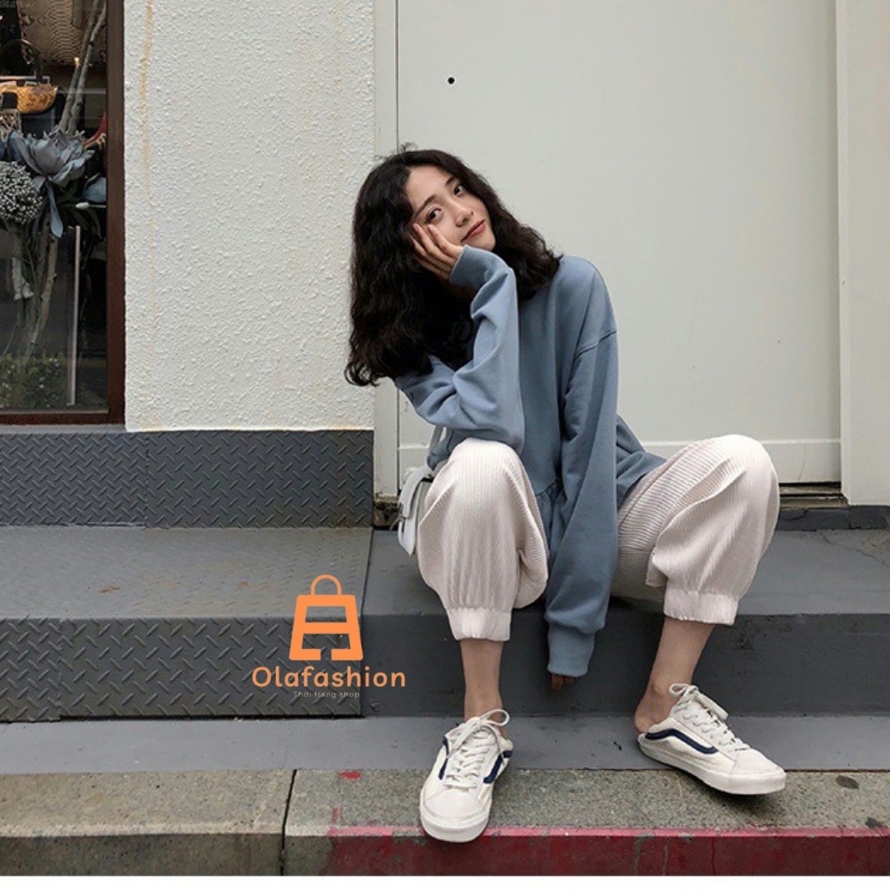 Shop chuyên áo phông thun Quảng châu cao cấp Áo nỉ mỏng Hàn Quốc dài tay dáng babydoll rộng hàng Quảng Châu cao cấp