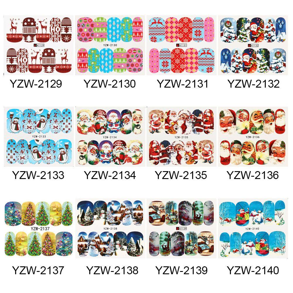 XIANTIN Sticker Dán Móng Họa Tiết Giáng Sinh 3D