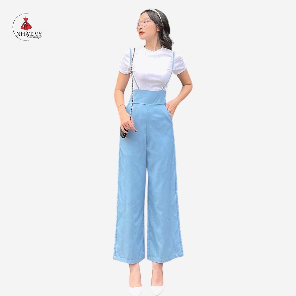 Yếm Thời Trang NHẬT VY Trơn Chất Kaki Không Kèm Áo Công Sở Đi Chơi Dáng Quần Dài Màu Xanh - D1943