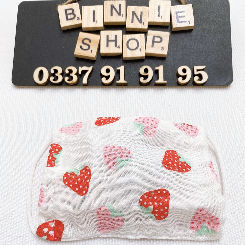 Khẩu trang cho bé Khẩu trang vải xô họa tiết dễ thương cho bé trai bé gái BINNIE SHOP
