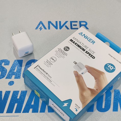 [CỐC SẠC NHANH] Type-C PD 20W Anker PowerPort III Nano A2634 (Trắng)