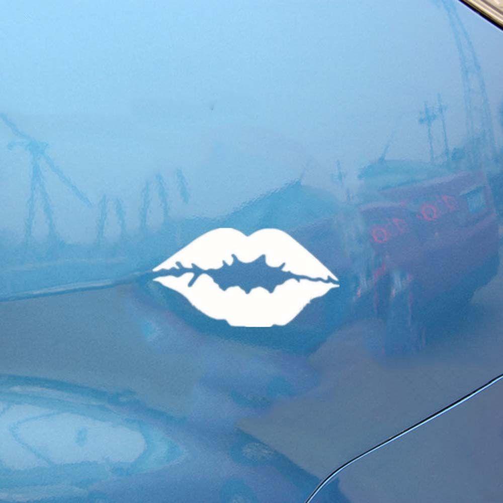 DARNELL Nhãn Dán Trang Trí Xe Hơi / Xe Máy Hình Đôi Môi Độc Đáo Bằng Vinyl Chống Thấm Nước