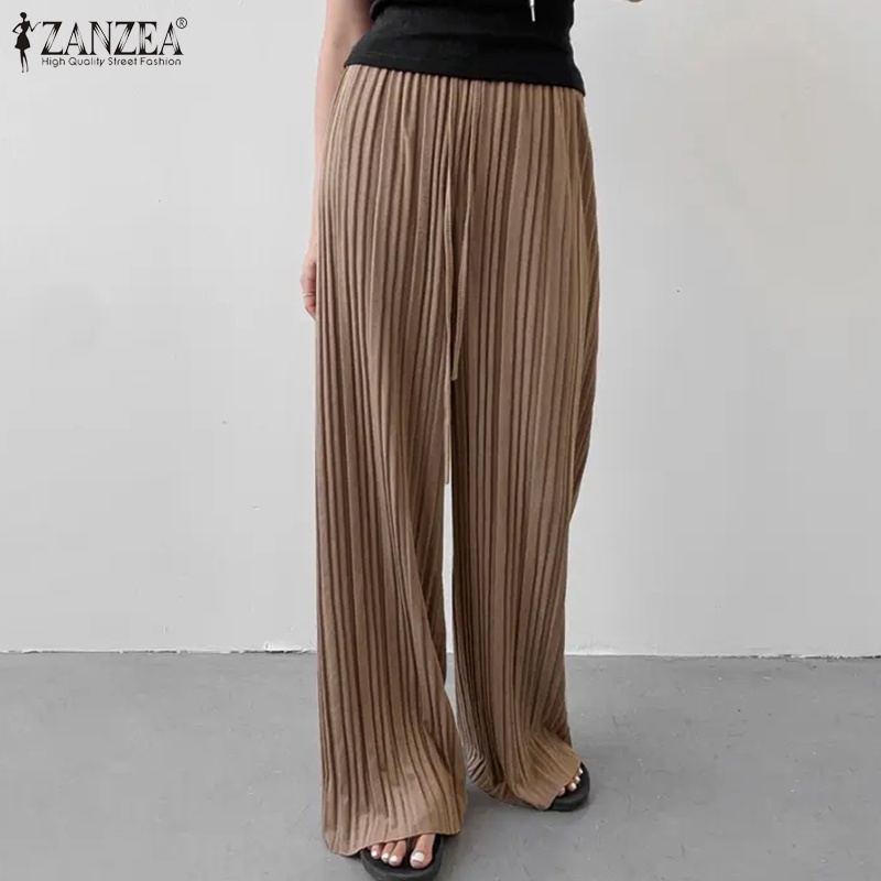 Quần dài Zanzea ống đứng lưng cao thời trang nữ