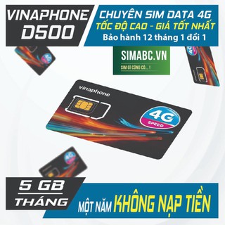 Sim 4g vina D500 miễn phí 1 năm,truy cập thả ga {Rẻ Vô Địch}