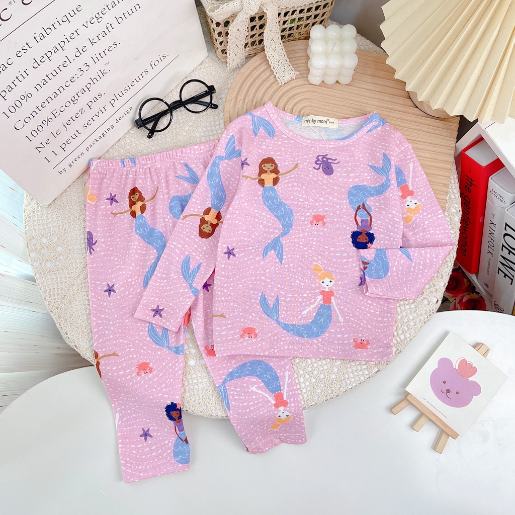 [SALE] Bộ Dài Tay Cotton Borip Bé Gái KIMCHIBABY Hoạ Tiết Peppa Pig, Bộ Quần Áo Cho Bé Mặc Nhà Thu Đông MKMTD2221