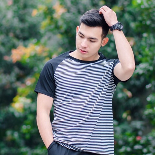 Bộ Quần áo thể thao cotton thun lạnh phối kẻ nam | BigBuy360 - bigbuy360.vn