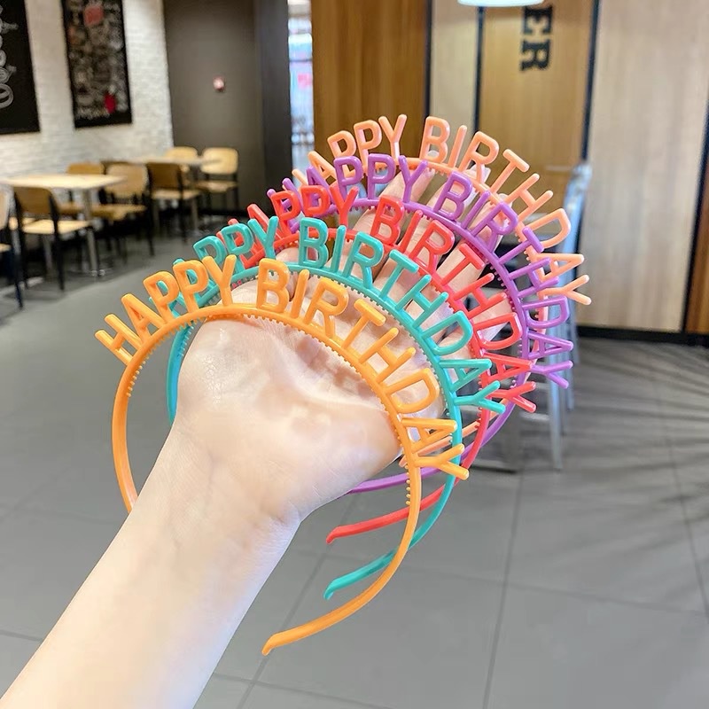 Bờm Nhựa Sinh Nhật Cài Tóc Happy Birthday - BỐ KHỦNG LONG