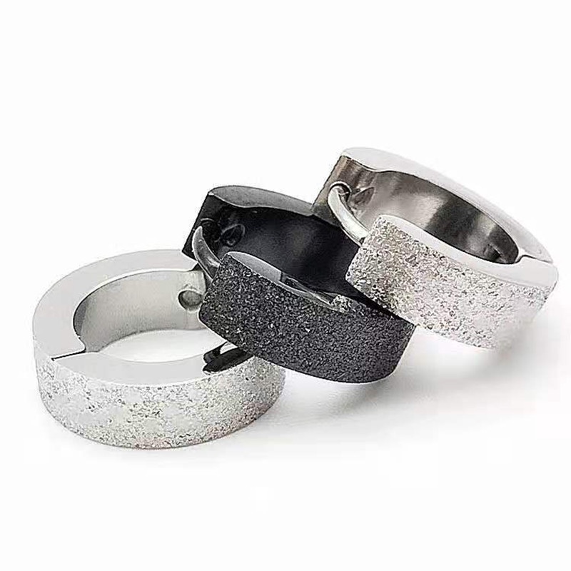 1 chiếc - khuyên cài dày loại nhám 2 màu không rỉ