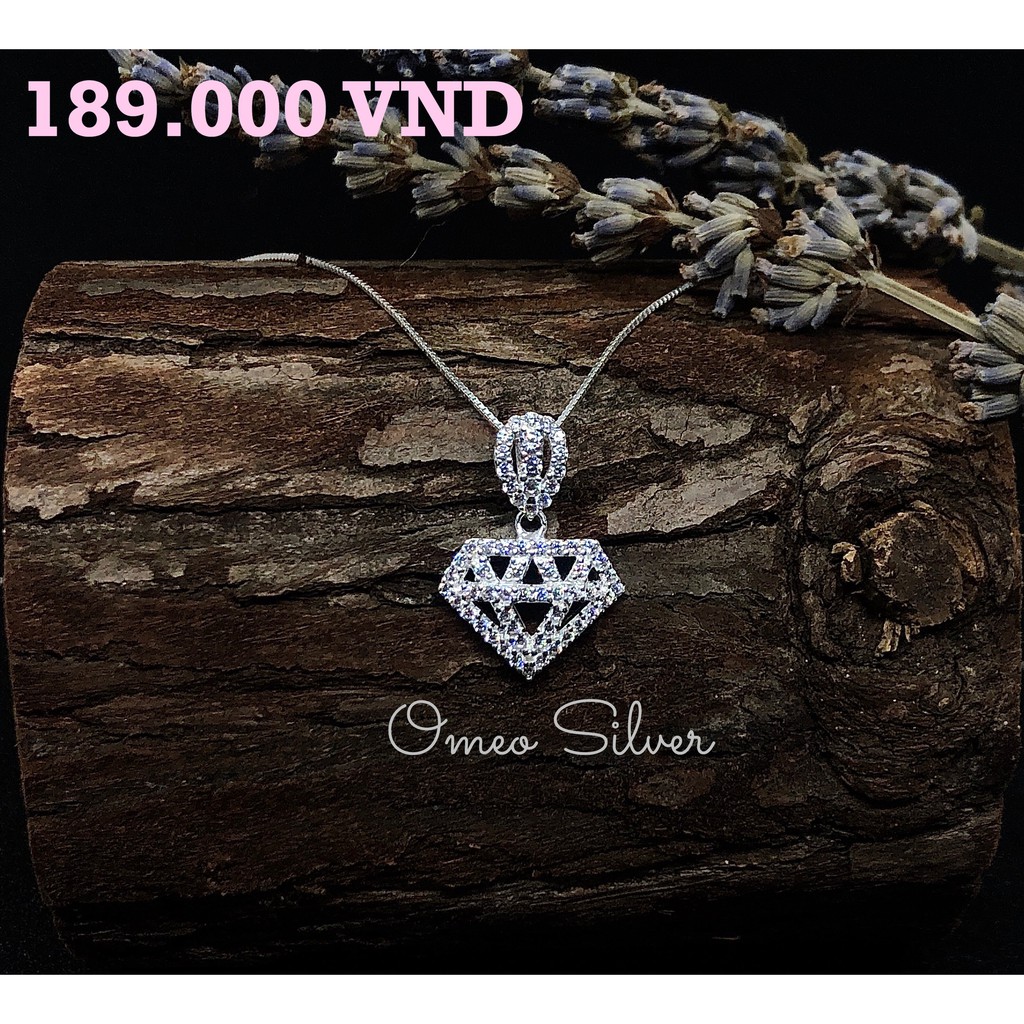 Mặt dây chuyền bạc 925 cao cấp hình kim cương MD013