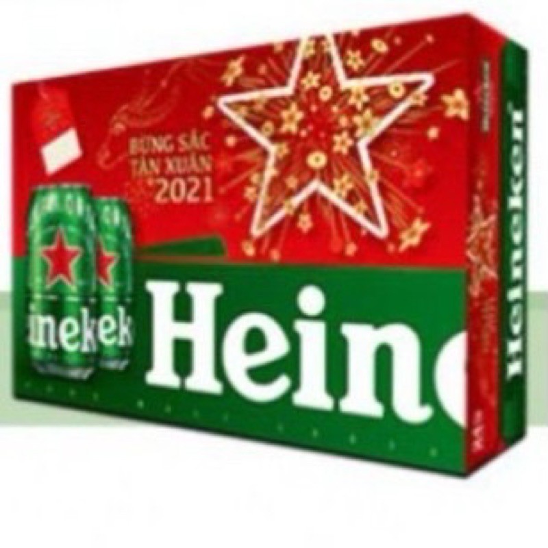 Thùng bia Heineken 24 lon 330ml bao bì tết