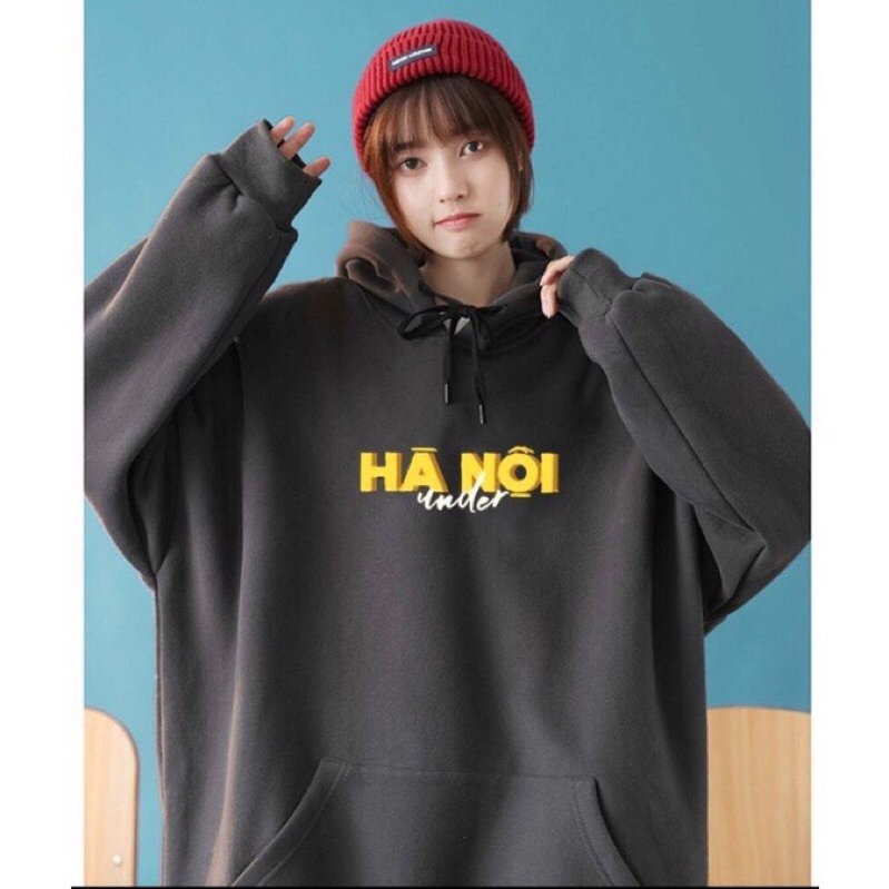 [Mã FAMARAL1 giảm 10K đơn 50K] áo khoác nỉ khoá kéo mũ trùm Hà Nội 36 phố phường Tc