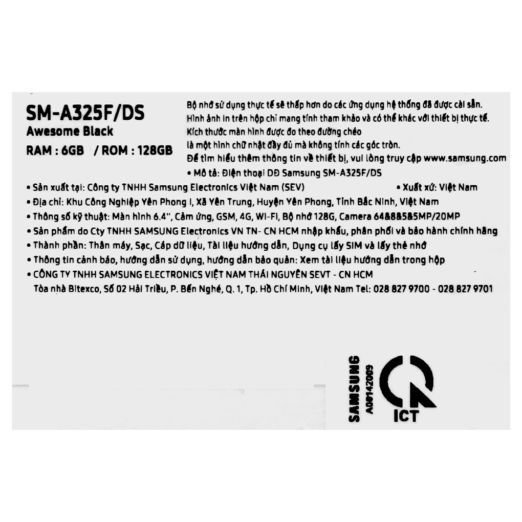Điện thoại Samsung Galaxy A32 màn hình 6.4"  Super AMOLED pin 5000 mAh