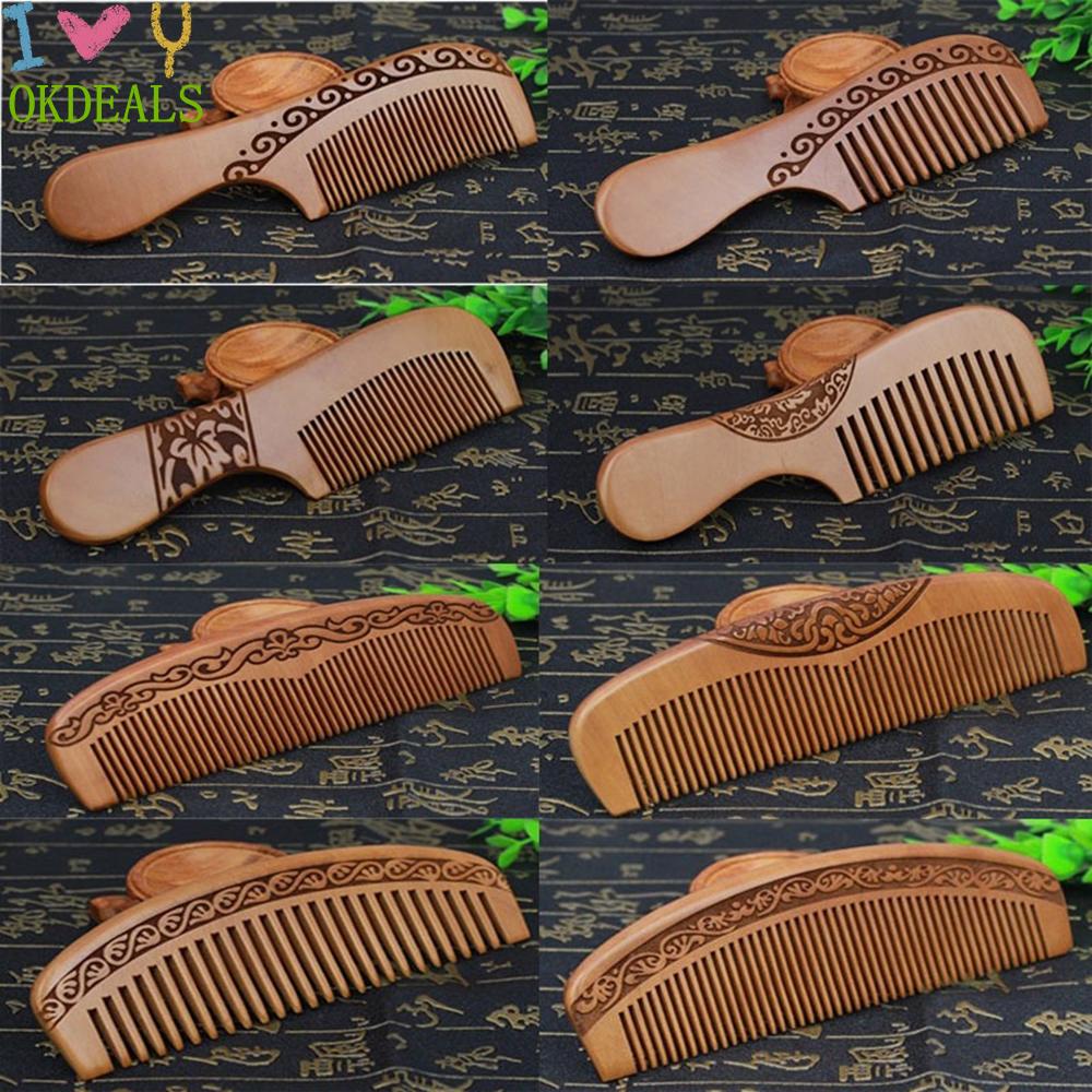 Lược Gỗ Đào Chải Râu Tạo Kiểu Thời Trang Không Tĩnh Điện Chất Lượng Cao