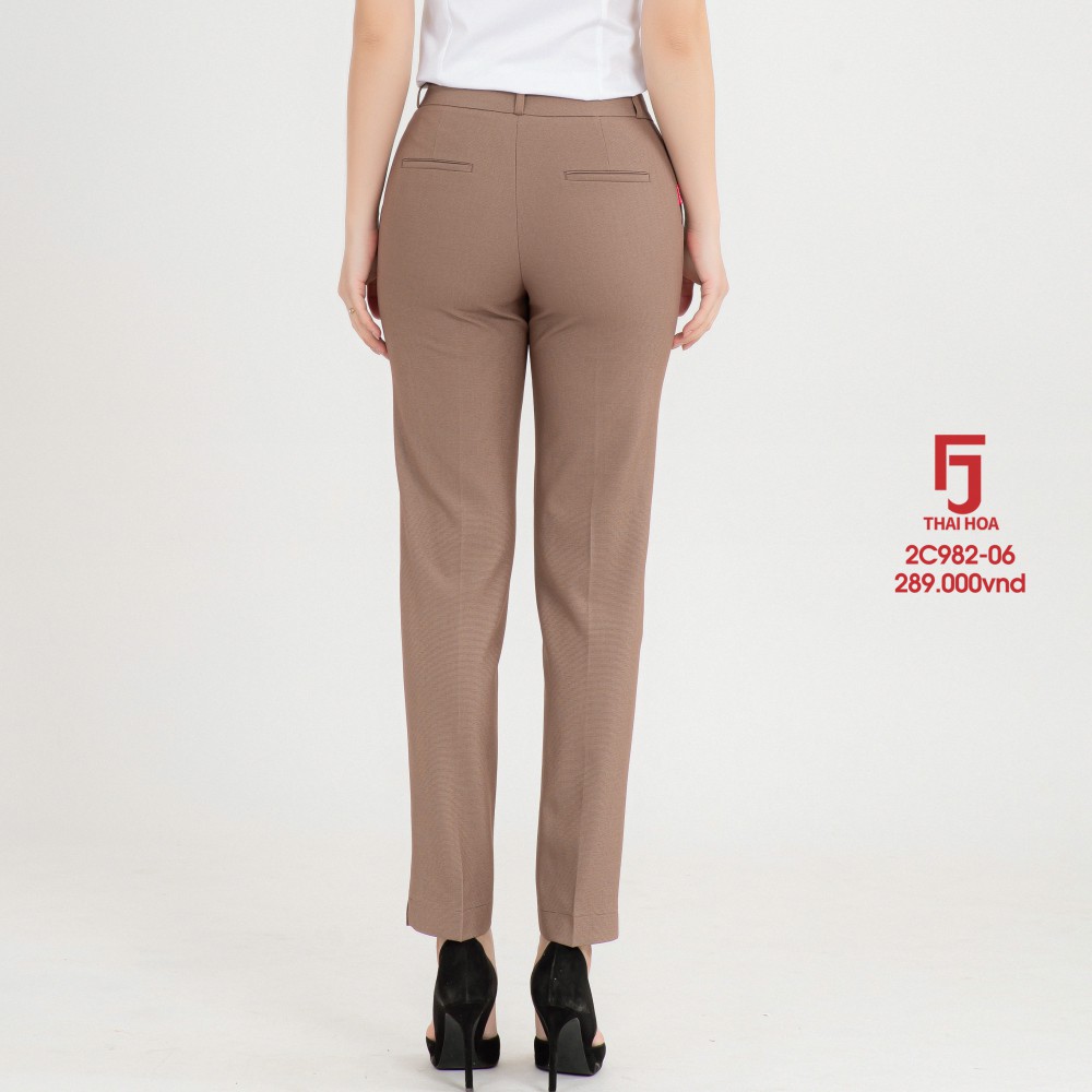 Quần tây nữ bigisize công sở đẹp 9 tấc màu nâu đất trơn Thái Hoà 2c982-06-01