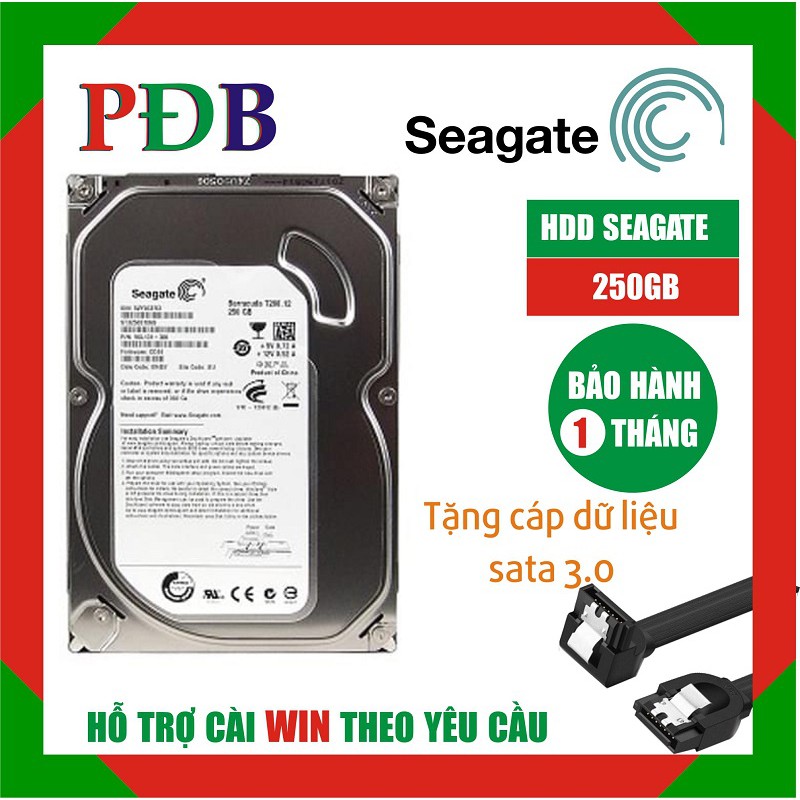Ổ cứng HDD 250GB Seagate - Tặng cáp sata 3.0 - Hàng tháo máy đồng bộ nhập khẩu - Bảo hành 1 tháng!!!