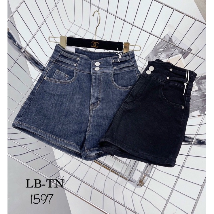 Quần short jean cạp cao