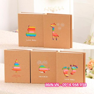 Album ảnh 10x15 100 hình bìa giấy Kraft cứng