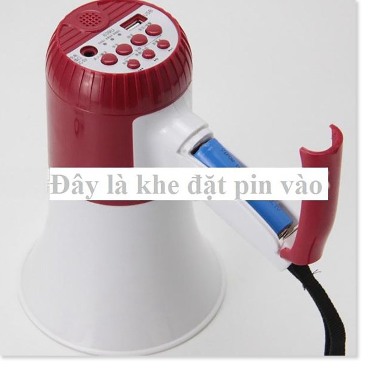 Xả Kho - Loa phóng thanh cầm tay mini có thu âm phát lại sài pin sạc loại tốt