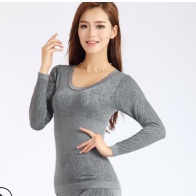 bộ quần áo sinh nhiệt hoa văn chìm cho nữ
