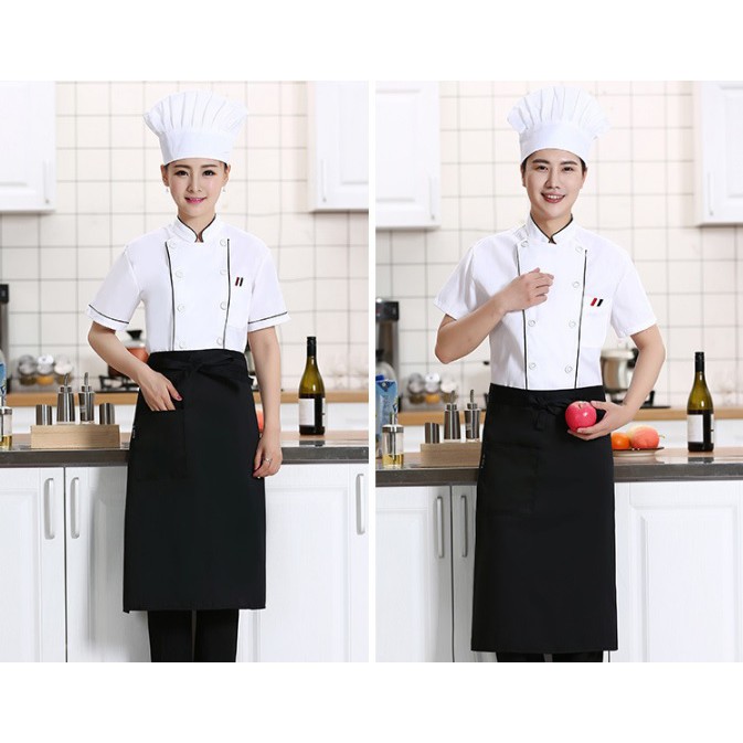 Áo bếp ngắn tay mỏng mát cho mùa hè