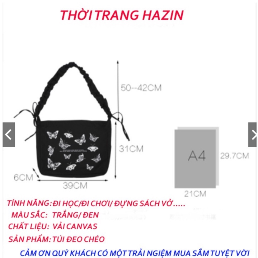 Túi Đeo Chéo Nữ vải canvas Túi Đeo Vai đi học đi chơi phong cách Hàn Quốc