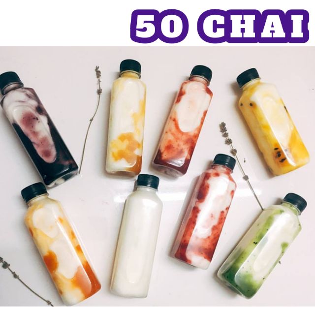 50 Chai Vuông 330ml Rỗng đựng Sữa Chua