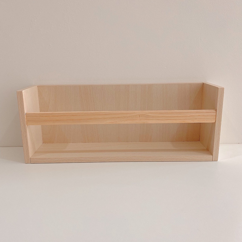 Kệ sách mini đặt bàn hoặc treo tường ngang 40cm màu gỗ cho bé mã 001