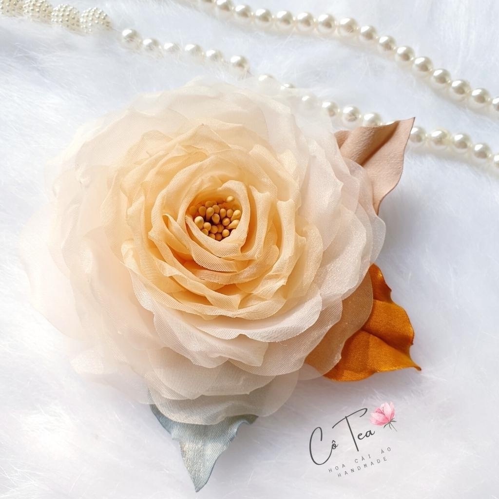 Hoa cài áo handmade cao cấp ghim cài áo dài tag hoa cài áo váy vest phụ kiện ghim cài áo đẹp- HOA CÀI ÁO CÔ TEA