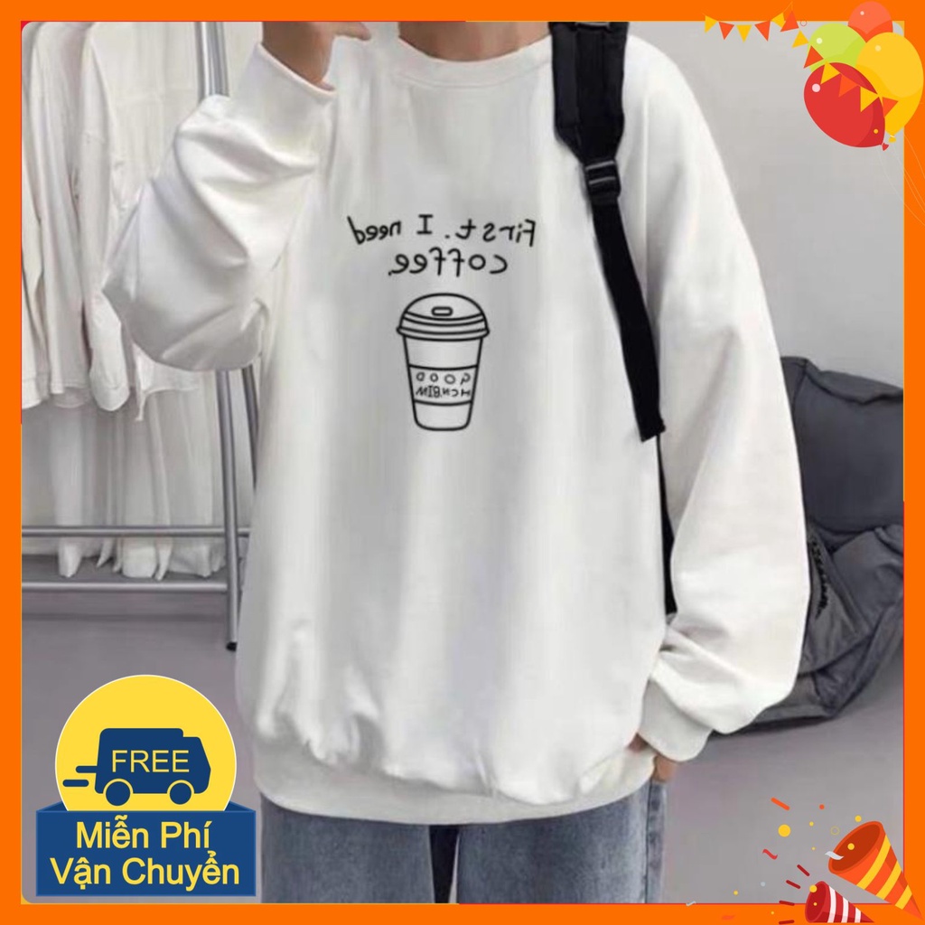 Áo sweater nam nữ form rộng Unisex Coffee Teenxx8, Áo hoodie nỉ phong cách oversize