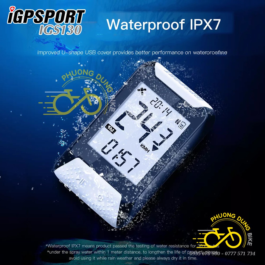 Đồng hồ đo tốc độ xe đạp định vị vệ tinh GPS IGPSPORT IGS130