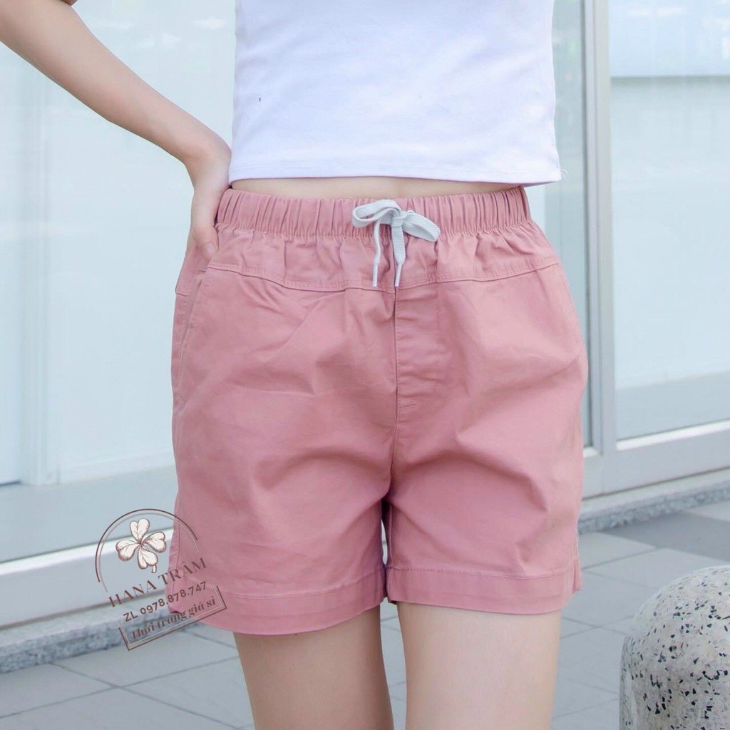 Quần Sọt Kaki Nữ Lưng Thun Xuất Khẩu