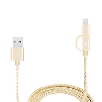 Cáp sạc nhanh Micro usb & Lightning 2 in 1 Jellico Gs-15