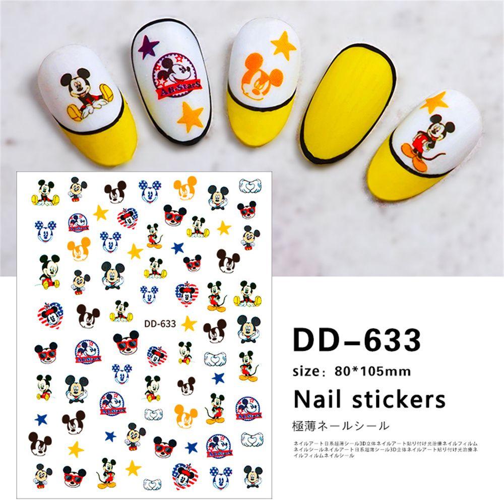 Miếng Dán Trang Trí Móng Tay Hình Chuột Mickey Hoạt Hình Đáng Yêu