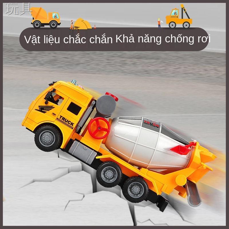 HMáy trộn hợp kim đồ chơi bê tông xi măng xe tải kỹ thuật trẻ em mô hình bồn cậu bé