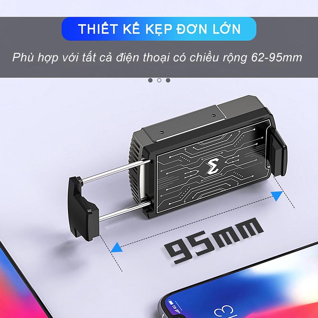 Quạt tản nhiệt điện thoại MEMO DL08 công nghệ sò lạnh quạt 9 cánh Led RGB phong cách gaming làm mát nhanh - Chính hãng