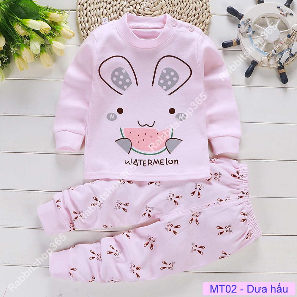 Bộ thu đông dài tay cotton giữ nhiệt cho bé quần áo trẻ em mềm mịn ấm áp thời trang