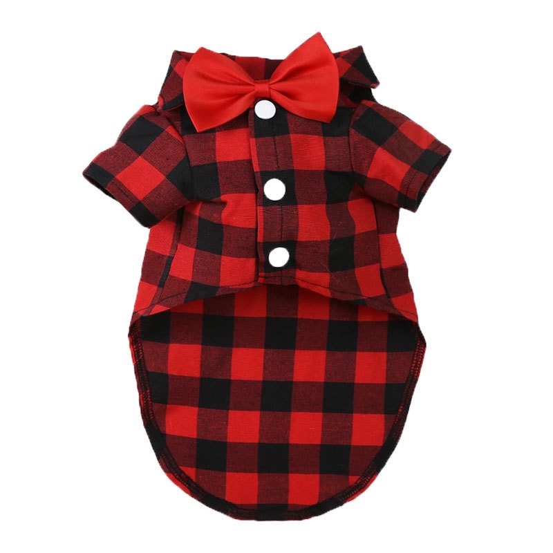 Áo Vest Kẻ Sọc Đính Nơ Kiểu Pháp Dễ Thương Cho Thú Cưng