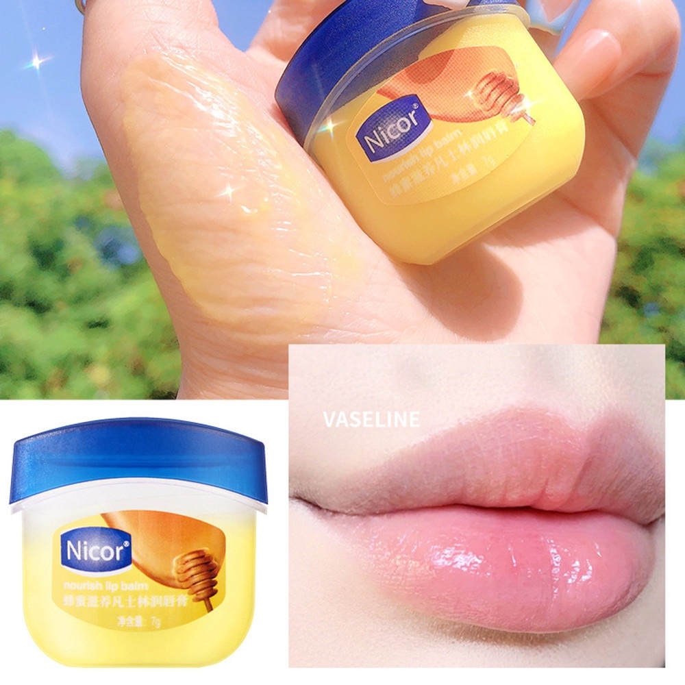 Set 4 Son Dưỡng Môi Chống Khô Môi Nicor Vaseline, 4 Hủ Son dưỡng môi nội địa trung Vaseline bổ sung độ ẩm làm hồng môi