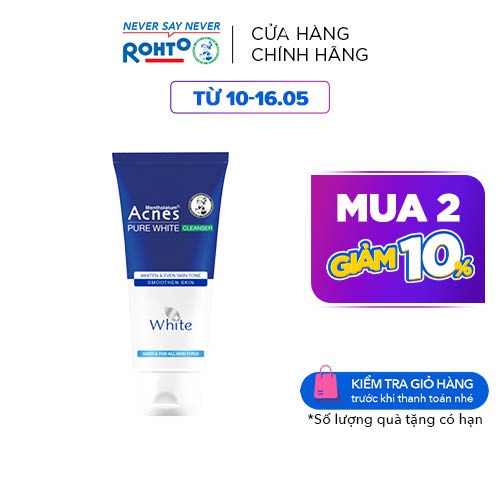 Sữa rửa mặt dưỡng trắng và ngăn ngừa mụn Acnes Pure White Cleanser 100g