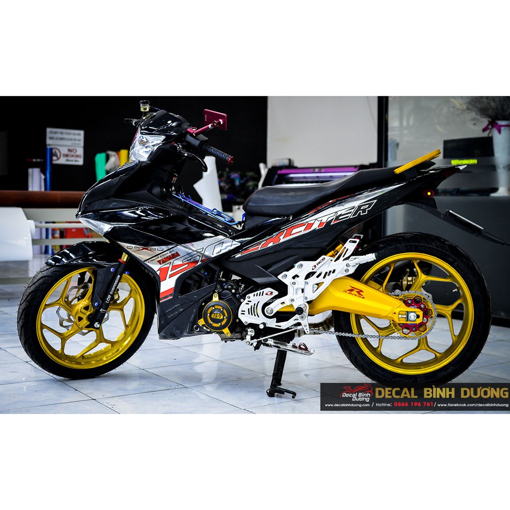 Decal Rời Exciter 150 🍀 FREESHIP 🍀 Cam Đen Chrome