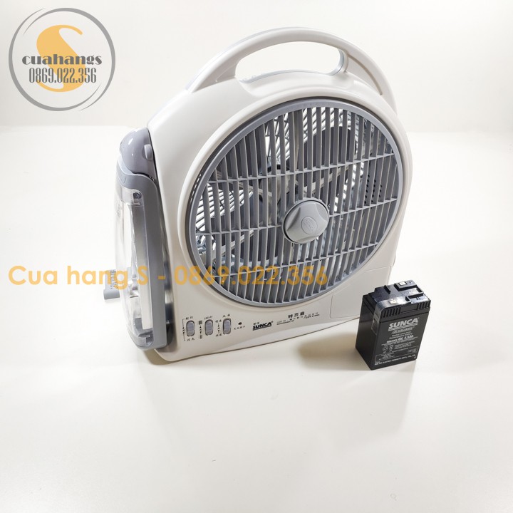 Quạt tích điện quạt mini có đèn SUNCA cao cấp - BH 12 tháng