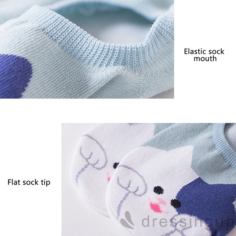 Vớ Phẳng Tàng Hình Mềm Mại Chống Trượt In Hình Mèo Hoạt Hình Cho Nữ