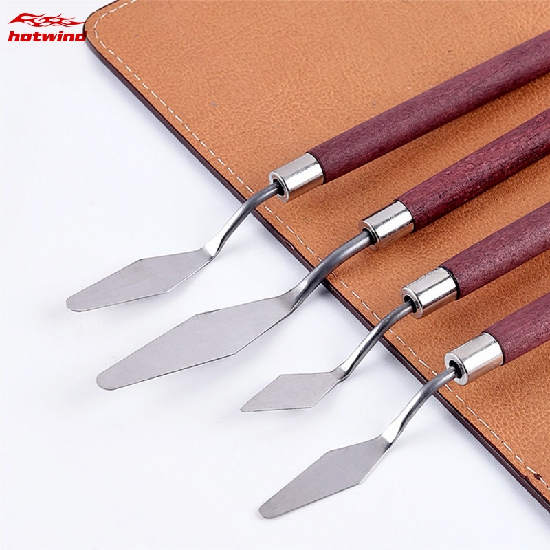 Hw Set 7 Dụng Cụ Trộn Màu Vẽ Tranh Sơn Dầu Bằng Thép Không Gỉ