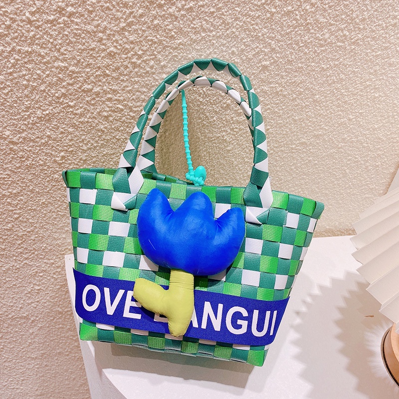 Túi Xách Hoa Tulip Ba Chiều Bằng Vải Cotton Dệt In Chữ Cá Tính Nhiều Màu Sắc