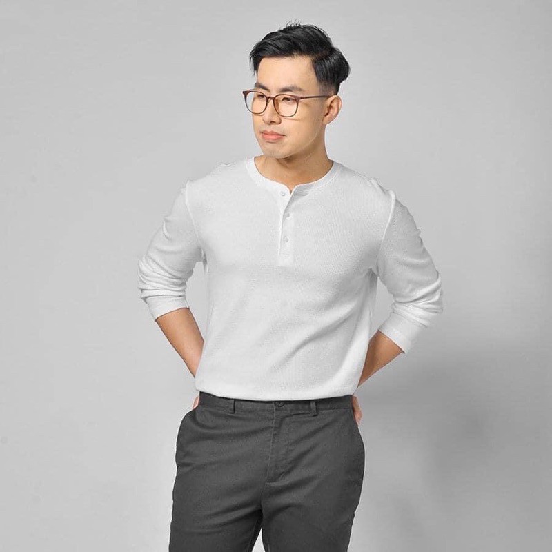 Áo thun nam dài tay henley