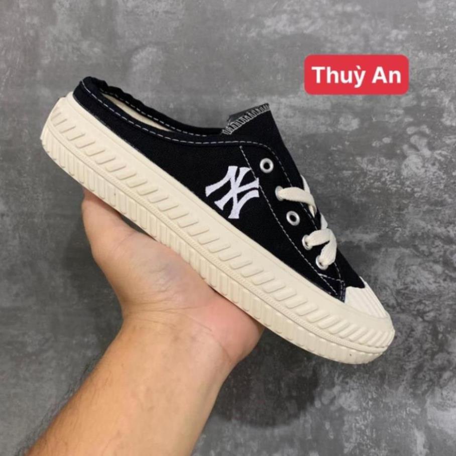 Giày thể thao Sục MLB ny màu Đen Hot trend nam nữ. Giày sneaker Sục MLB ny Lười đạp gót dùng đi học,tập gym,chạy bộ